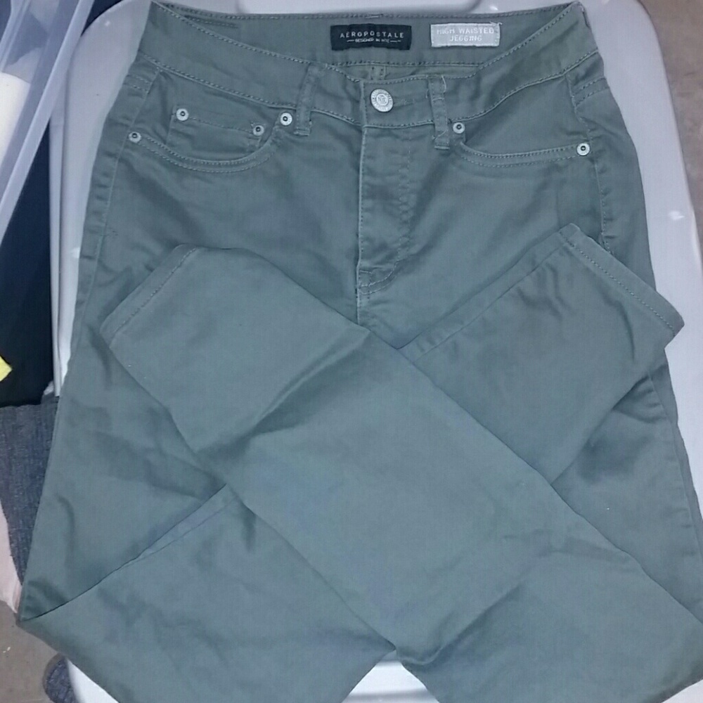 Olive green high waisted jegging skinnys